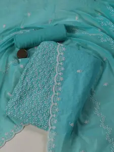 Meena Bazaar Embroidered Art Silk Unstitched Dress Material