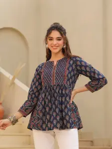 Rain & Rainbow Print Cotton Top