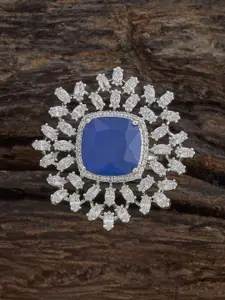 Kushal's Fashion Jewellery Sapphire Gold-Plated Zircon-Embellished Bridal Jewellery Set