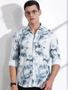 Thomas Scott Men Classic Slim Fit Opaque Casual Shirt