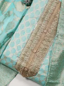 Meena Bazaar Art Silk Unstitched Dress Material