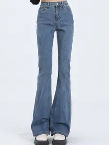 bebe Women Bootcut High-Rise Light Fade Jeans