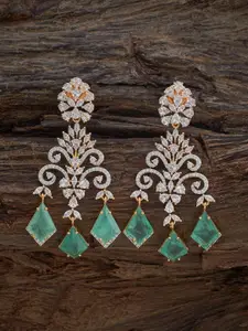 Kushal's Fashion Jewellery  Mint Classic Cubic Zircon Drop Earrings