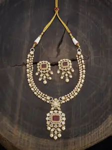 Kushal's Fashion Jewellery  Copper Ruby Victorian-Plated Kundan Necklace