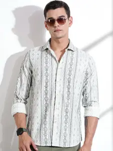 Thomas Scott Men Classic Slim Fit Opaque Casual Shirt