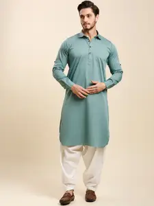 RAJUBHAI HARGOVINDAS Men Striped Pathani Kurta