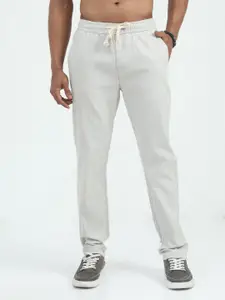 NEVER NEUD Men Relaxed Air Linen Summer Stripes Trousers