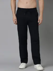 NEVER NEUD Men Relaxed Fancy Linen Trousers