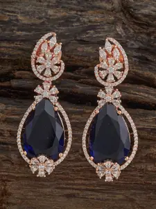 Kushal's Fashion Jewellery Embellished Bridal Mint Contemporary Cubic Zircon Drop Earrings