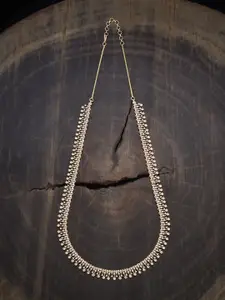 Kushal's Fashion Jewellery  Copper White Gold-Plated Cubic-Zircon Necklace