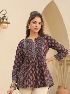 Rain & Rainbow Print Cotton Top