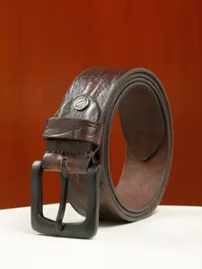 Teakwood Leathers Men Textured Leather Belt