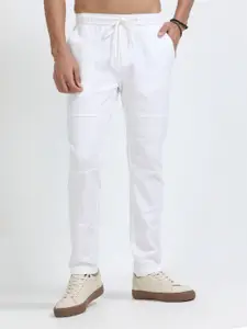 NEVER NEUD Men Relaxed Linen Traveller Trousers