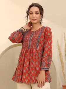 Rain & Rainbow Print Cotton Top