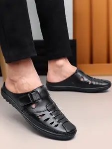 ARAMISH Men Ethnic Leather Shoe-Style Sandals