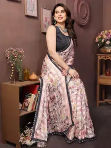 KALINI Floral Sequinned Satin Saree