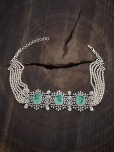 Kushal's Fashion Jewellery  Copper Pink Rhodium-Plated Cubic-Zircon Necklace