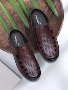 ARAMISH Men Ethnic Leather Shoe-Style Sandals