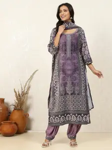Biba Ethnic Motifs Printed Velvet Unstitched Dress Material