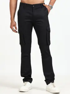NEVER NEUD Men Relaxed Popcorn Dobby Cargos Trousers