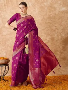 DEVATITHI Ethnic Motifs Zari Banarasi Silk Saree