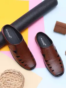 ARAMISH Men Ethnic Leather Shoe-Style Sandals