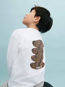 Mango Kids Boys Printed Pure Cotton T-shirt