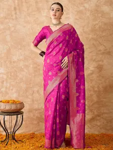 DEVATITHI Ethnic Motifs Woven Design Zari Banarasi Saree