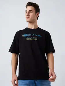 SPYKAR Men Typography Printed Round Neck Cotton Relaxed Fit T-shirt