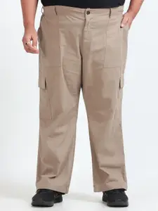 NEVER NEUD Men Relaxed Loose Fit Curve Cargos Trousers