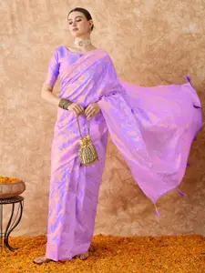 DEVATITHI Lavender Banarasi Silk Saree