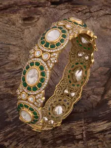 Kushal's Fashion Jewellery Embellished Bridal Victorian-Plated Kundan-Studded Bangle