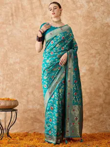 DEVATITHI Ethnic Motifs Zari Silk Blend Banarasi Saree