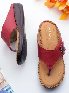 TRASE Women Open Toe Flats with Laser Cuts