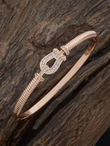 Kushal's Fashion Jewellery Rose Gold-Plated Zircon-Studded Bangle