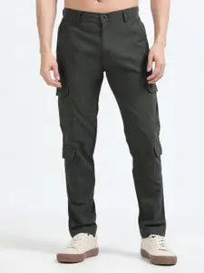 NEVER NEUD Men Relaxed Lazy Linen Utility Cargos Trousers