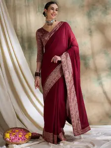 DEVATITHI Solid Zari Saree