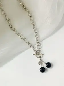 StyleCast Elegant Gold-Toned Cherry Pendant Necklace