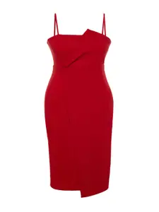 Trendyol Women Solid Shoulder Straps Bodycon Dress