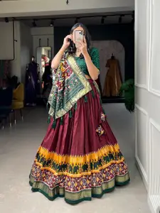 BAESD Printed Semi-Stitched Lehenga & Unstitched Blouse With Dupatta