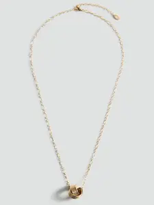 MANGO Link Chain Design Necklace With Pendant