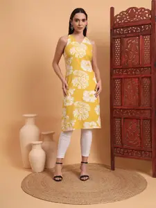 Anouk Rustic Floral Printed Halter Neck Straight Kurta