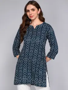 Tviksha Fashion Bandhani Printed V-Neck Kurti