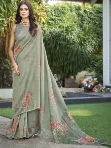 Mitera Floral Aari Work Tissue Designer Kanjeevaram Saree