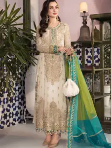 ODETTE Embroidered Semi-Stitched Dress Material