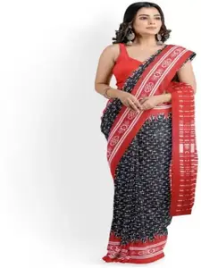 JALTHER Ethnic Motifs Pure Cotton Block Print Saree