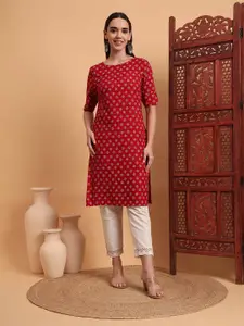 Anouk Rustic Floral Printed Round Neck Kurta