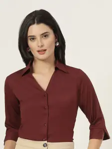 Style Quotient Women Smart Cutaway Collar Solid Formal Shirt