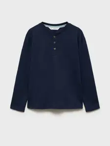 Mango Kids Boys Pure Cotton Drop-Shoulder Sleeves T-shirt