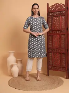 Anouk Rustic Floral Printed Round Neck Printed Kurta